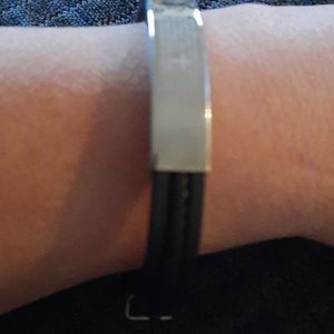 Spanish Lord's Prayer Stainless Steel Black Rubber